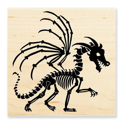 Stampendous - Halloween - Wood Mounted Stamps - Dragon Skeleton