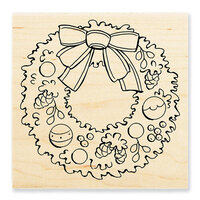 Stampendous - Christmas - Wood Mounted Stamps - Pinecone Wreath