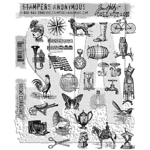 Stampers Anonymous - Tim Holtz - Cling Mounted Rubber Stamp Set - Tiny Things 2