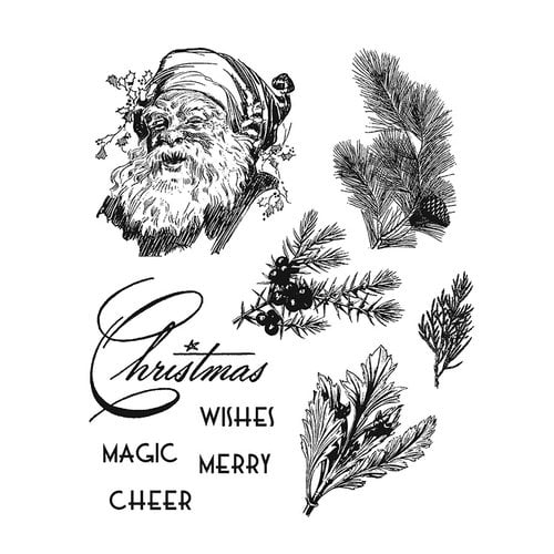 Stampers Anonymous - Tim Holtz - Christmas - Cling Mounted Rubber Stamp Set - Christmas Classic
