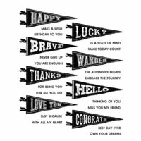 Stampers Anonymous - Tim Holtz - Cling Mounted Rubber Stamp Set - Pennants