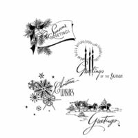 Stampers Anonymous - Tim Holtz - Christmas - Cling Mounted Rubber Stamp Set - Holiday Greetings