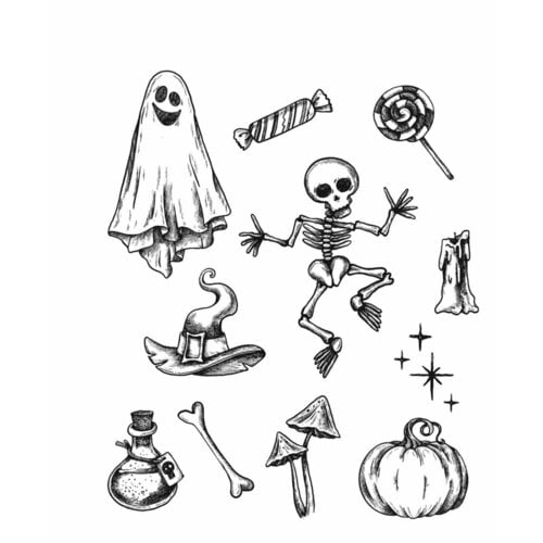 Stampers Anonymous - Tim Holtz - Cling Mounted Rubber Stamps - Halloween Doodles