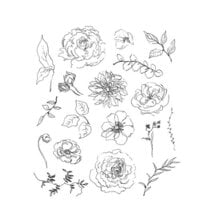 Stampers Anonymous - Tim Holtz - Cling Mounted Rubber Stamp Set - Floral Elements