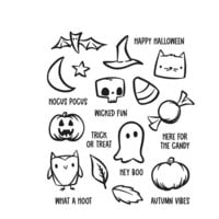 Stampers Anonymous - Halloween - Tim Holtz - Cling Mounted Rubber Stamps - Tiny Frights