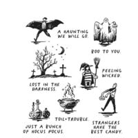 Stampers Anonymous - Tim Holtz - Cling Mounted Rubber Stamps - Halloween Sketchbook