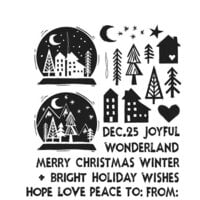 Stampers Anonymous - Tim Holtz - Cling Mounted Rubber Stamp Set - Festive Print