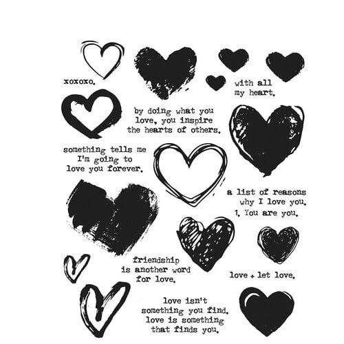 Stampers Anonymous - Tim Holtz - Cling Mounted Rubber Stamp - Love Notes