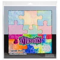 image of Stampers Anonymous - Dylusions - Square Puzzle Template Stencil