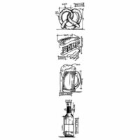Stampers Anonymous - Tim Holtz - Cling Mounted Rubber Stamp Set - Blueprint Strip - Beer