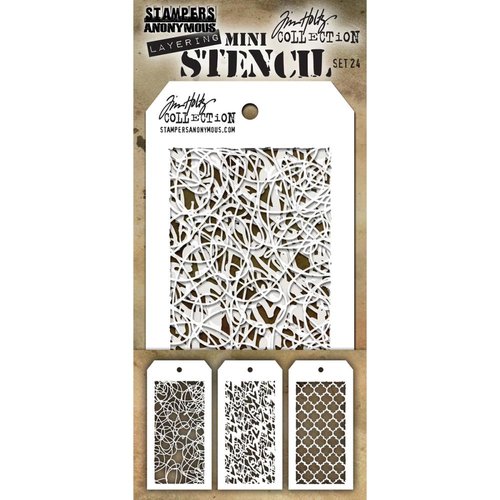 Stampers Anonymous - Tim Holtz - Layering Stencil - Mini Set 24