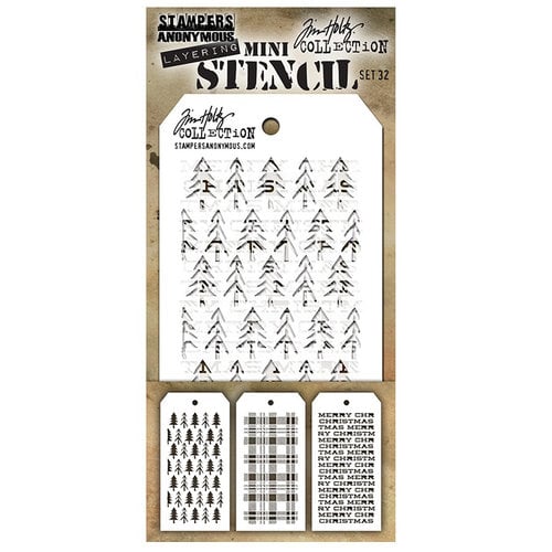 Stampers Anonymous - Tim Holtz - Layering Stencil - Mini Set 32