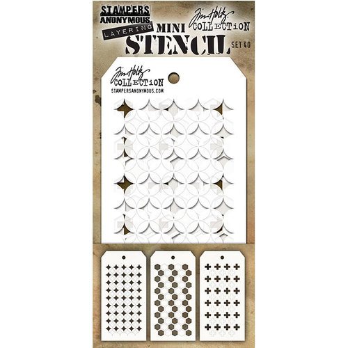 Stampers Anonymous - Tim Holtz - Layering Stencil - Mini Set 40