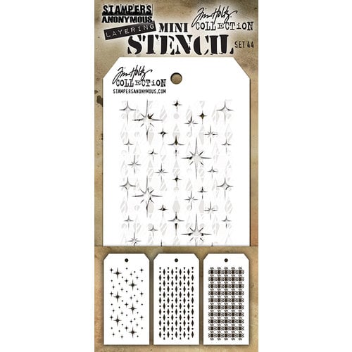 Stampers Anonymous - Tim Holtz - Christmas - Layering Stencil - Mini Stencil Set 44