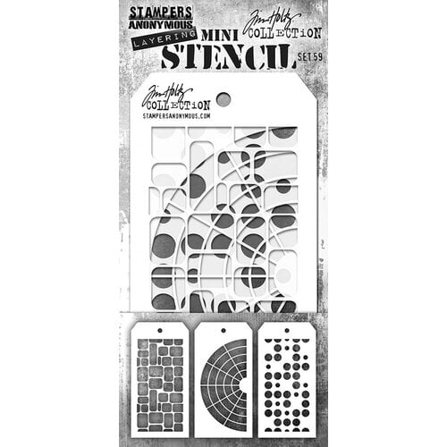 Stampers Anonymous - Tim Holtz - Mini Stencils - Set 59