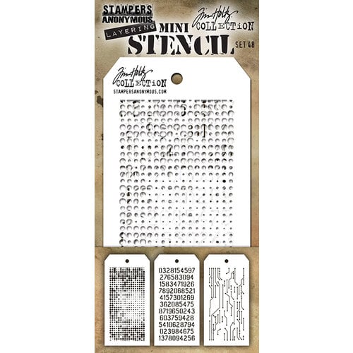 Stampers Anonymous - Tim Holtz - Layering Stencil - Mini Stencil Set 48