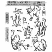 Stampers Anonymous - Tim Holtz - Cling Mounted Rubber Stamp Set - Crazy Cats
