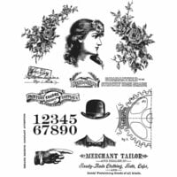 Stampers Anonymous - Tim Holtz - Cling Mounted Rubber Stamp Set - Ladies and Gentlemen