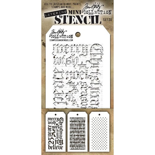 Stampers Anonymous - Tim Holtz - Layering Stencil - Mini Set 20