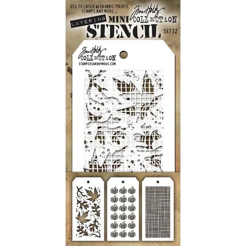 Stampers Anonymous - Tim Holtz - Layering Stencil - Mini Set 22