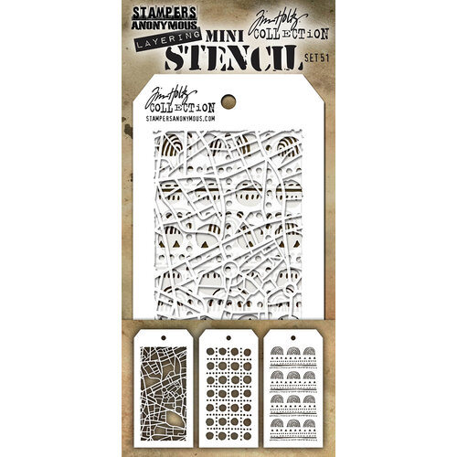 Stampers Anonymous - Tim Holtz - Mini Stencil Set Number 51