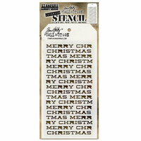 Stampers Anonymous - Tim Holtz - Christmas - Layering Stencil - Merry Christmas