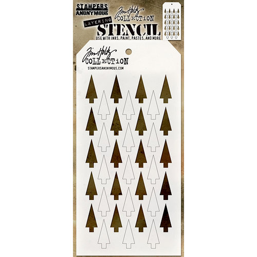 Stampers Anonymous - Tim Holtz - Christmas - Layering Stencil - Shifter Tree