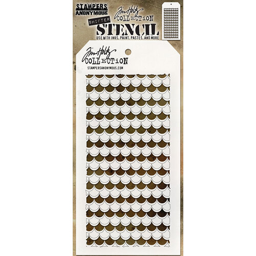 Stampers Anonymous - Tim Holtz - Layering Stencil - Shifter Scallop