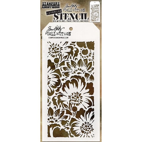 Layering Stencil Wildflower Floral Tim Holtz Stampers Anonymous