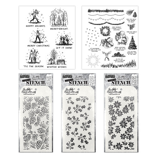 Stamper's Anonymous/Tim Holtz - Cling Mounted Rubber Stamp Set - Holiday  Sketchbook