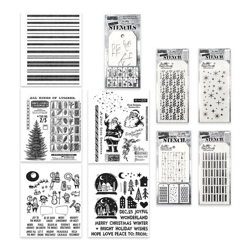 Stampers Anonymous Tim Holtz Christmas 2023 Stencil Bundle