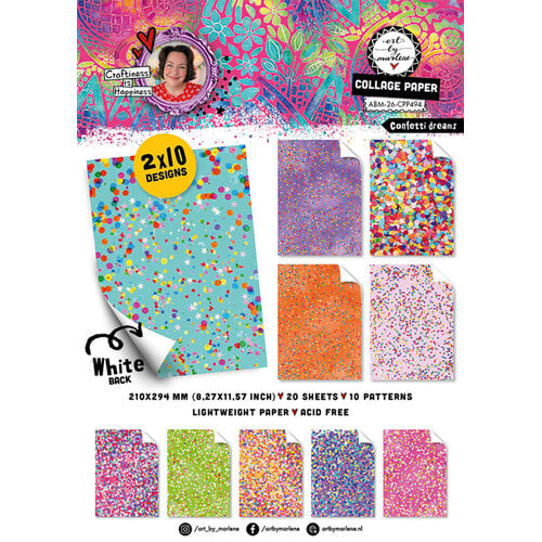 Art By Marlene By Studio Light - Clear Stamps - Paper Pad - Collage - Confetti Dreamz Art By Marlene By Studio Light - Clear Stamps - Paper Pad - Collage - Confetti Dreamz