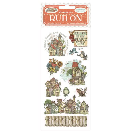 Stamperia - Furry Friends Collection - Rub On Transfers - Houses