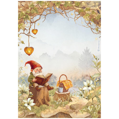 Stamperia - Whispering Woods Collection - A4 Rice Paper - Gnome