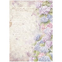 Stamperia - Quiet Days Collection - A4 Rice Paper - Hydrangea