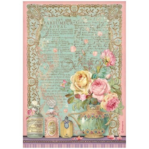 Stamperia - Rose Parfum Collection - A4 Rice Paper - Parfumer Royal