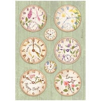 Stamperia - Welcome Home Collection - Create Happiness - A4 Rice Paper - Clocks