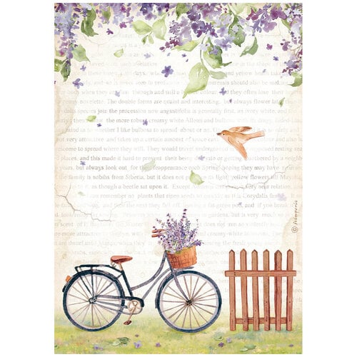 Stamperia - Welcome Home Collection - Create Happiness - A4 Rice Paper - Bicycle