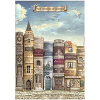 Stamperia - Vintage Library Collection - A4 Rice Paper - The World Of Book