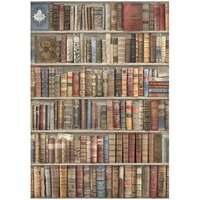 Stamperia - Vintage Library Collection - A4 Rice Paper - Bookcase