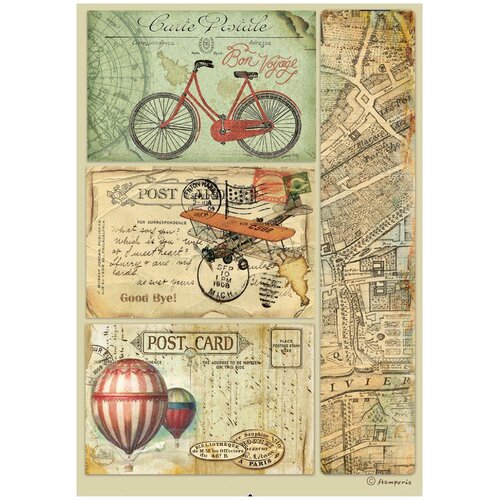 Stamperia - Around The World Collection - A4 Rice Paper - Post Card