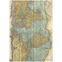 Stamperia - Around The World Collection - A4 Rice Paper - Map