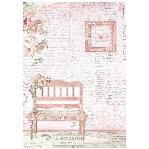 Stamperia - Roseland Collection - A4 Rice Paper - Bench
