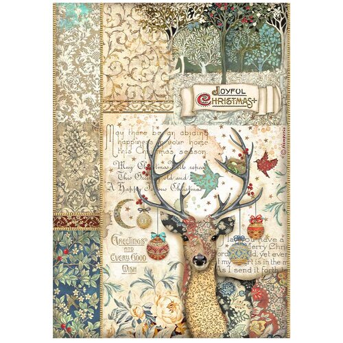 Stamperia - Christmas Greetings Collection - A4 Rice Paper - Deer