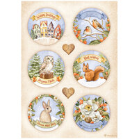 Stamperia - Winter Valley Collection - A4 Rice Paper - Rounds