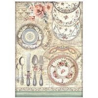 Stamperia - Brocante Antiques Collection - A4 Rice Paper - Ceramic Plates