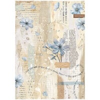 Stamperia - Secret Diary Collection - A4 Rice Paper - Blue Flower