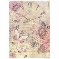 Stamperia - Shabby Rose Collection - A4 Rice Paper - Clock