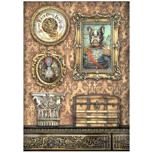 Stamperia - Alterego Collection - A4 Rice Paper - Frame with Dog