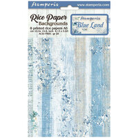 Stamperia - Blue Land Collection - A6 Rice Paper - Backgrounds - 8 Pack
